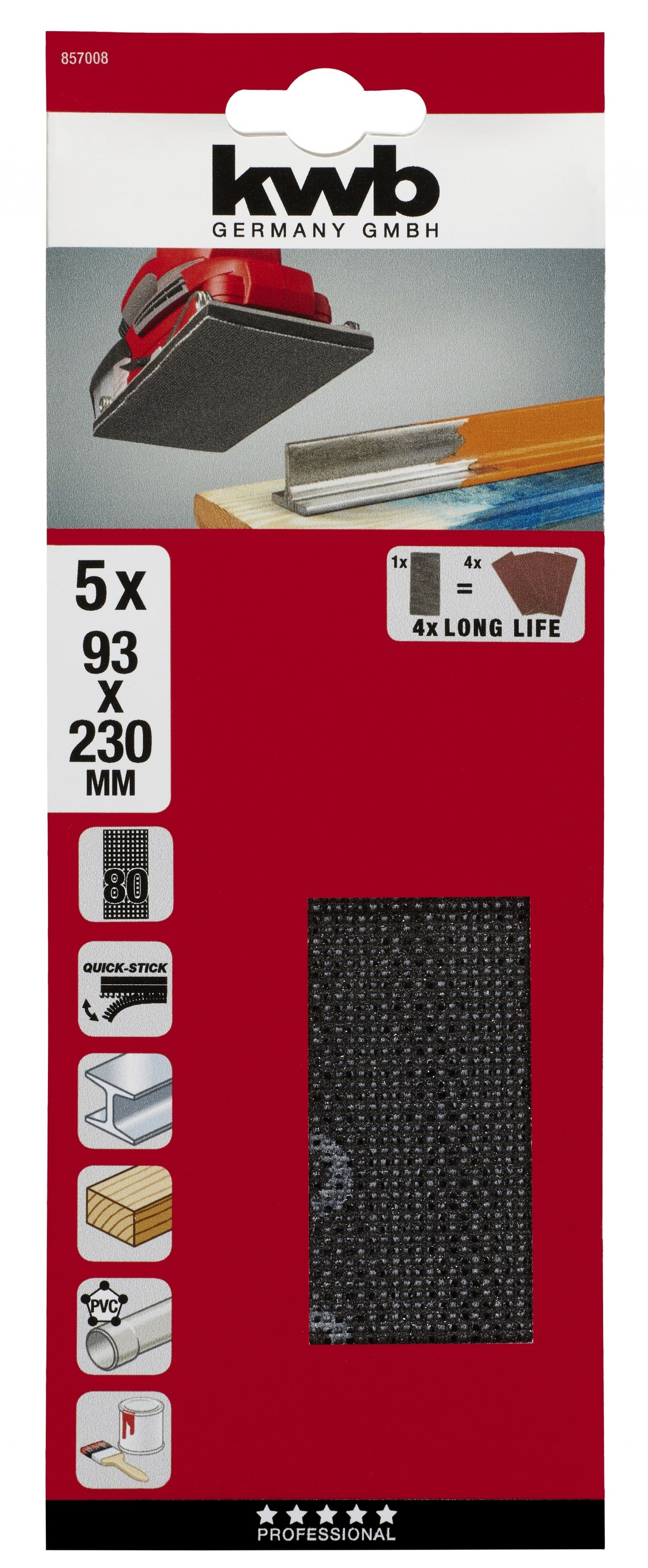 Lixas Abrasivas 93X230 MM K80 5 unidades