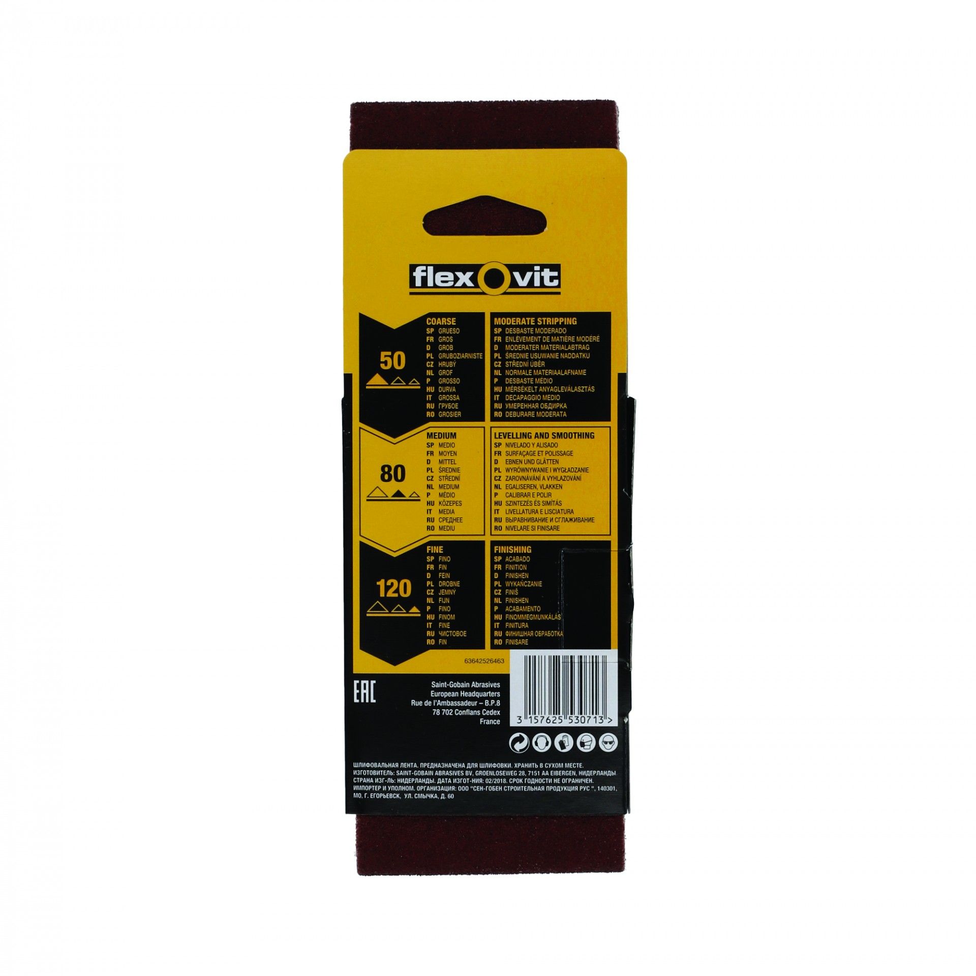 Cinta Lixa Grão80 75x457mm 2un