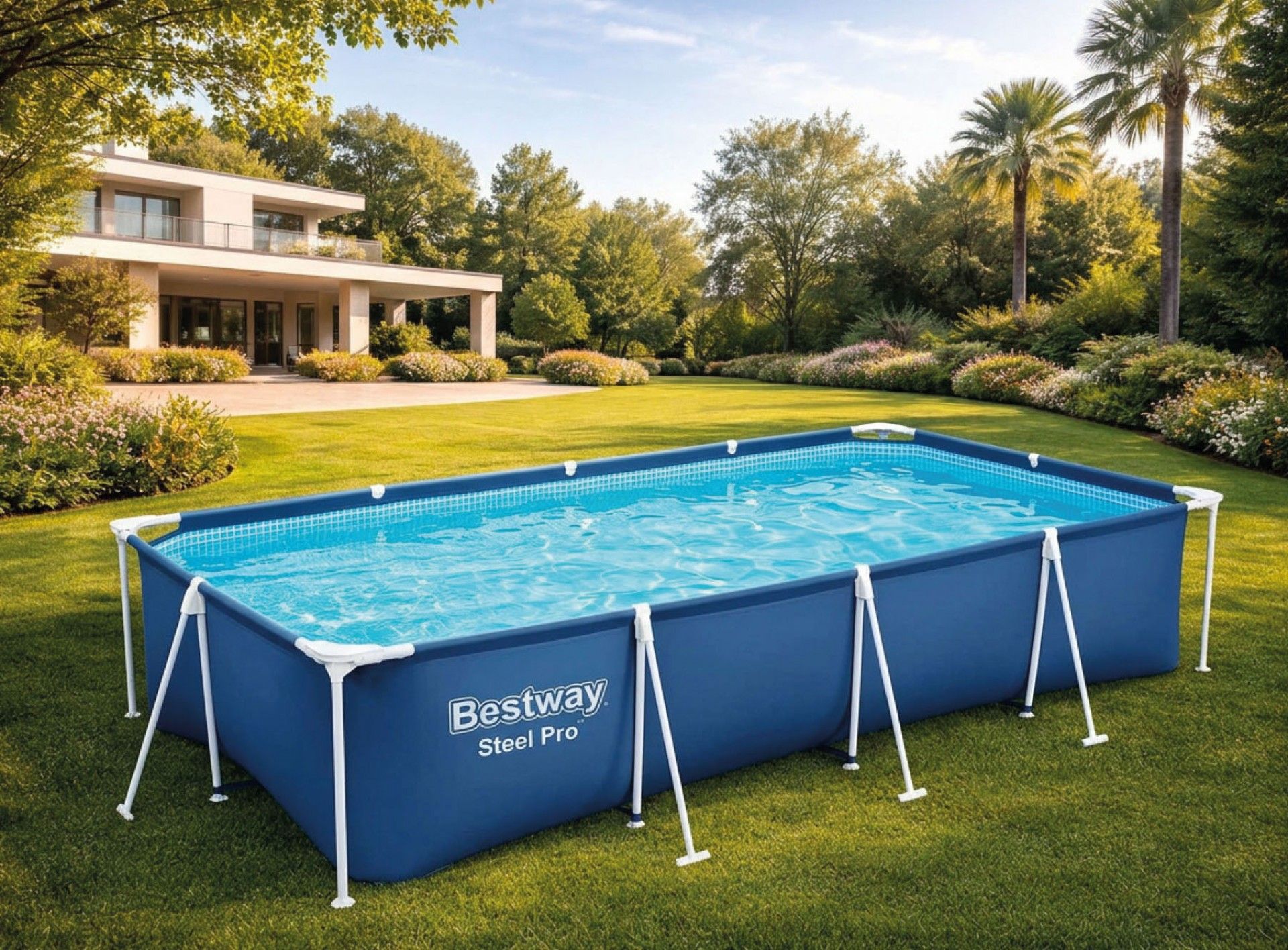 Piscina retangular 4x2,11x81cm Steel Pro