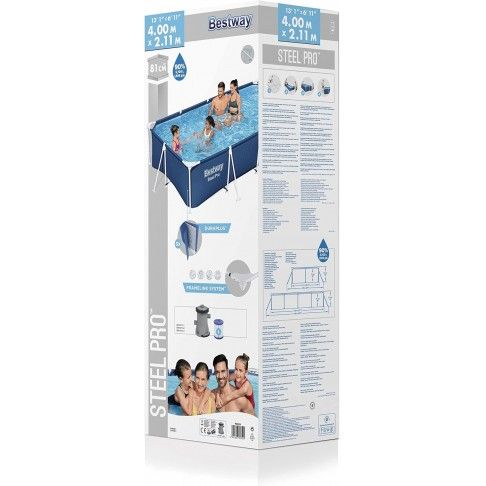 Piscina retangular 4x2,11x81cm Steel Pro Piscina retangular 4x2,11x81cm Steel Pro