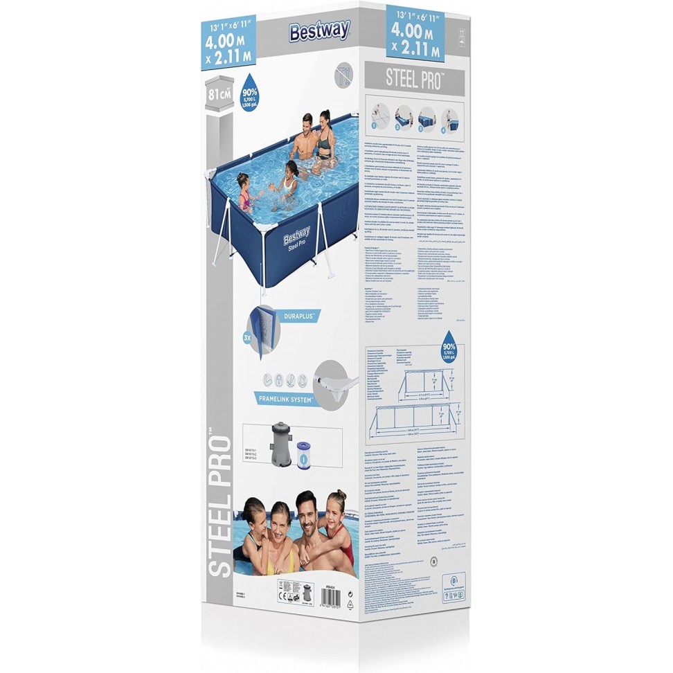 Piscina retangular 4x2,11x81cm Steel Pro Piscina retangular 4x2,11x81cm Steel Pro