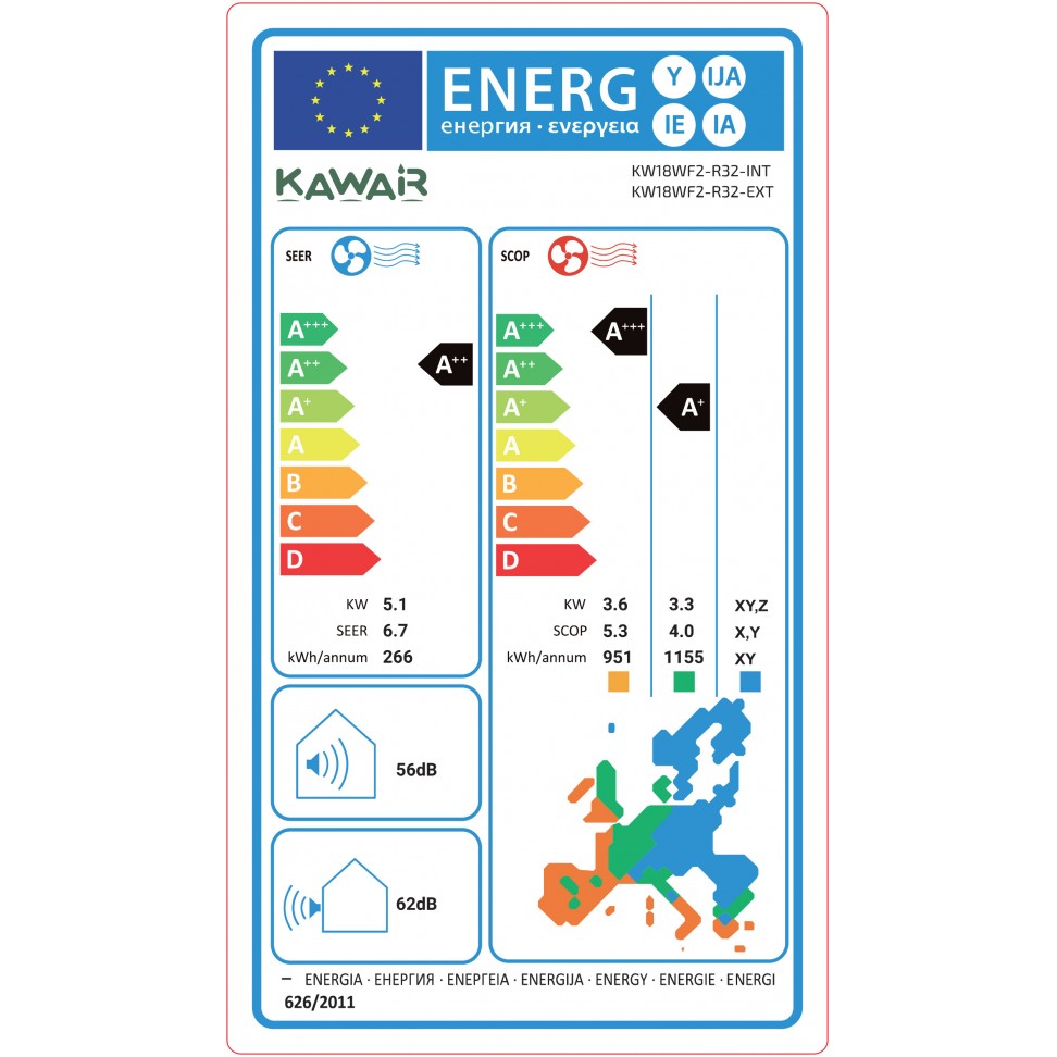 Ar condicionado KawaiR 1x1 18000 BTU Wi-Fi A++