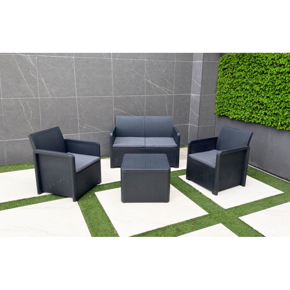 Conjunto Nassau Storage Grafito 4 Lugares