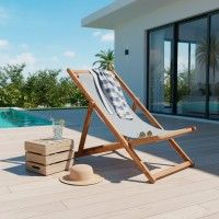 Cadeira cinzenta relax acácia 105x63x88 Cadeira cinzenta relax acácia 105x63x88