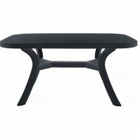 Mesa Caribe Rattan + 4 cadeiras Caribe antracite