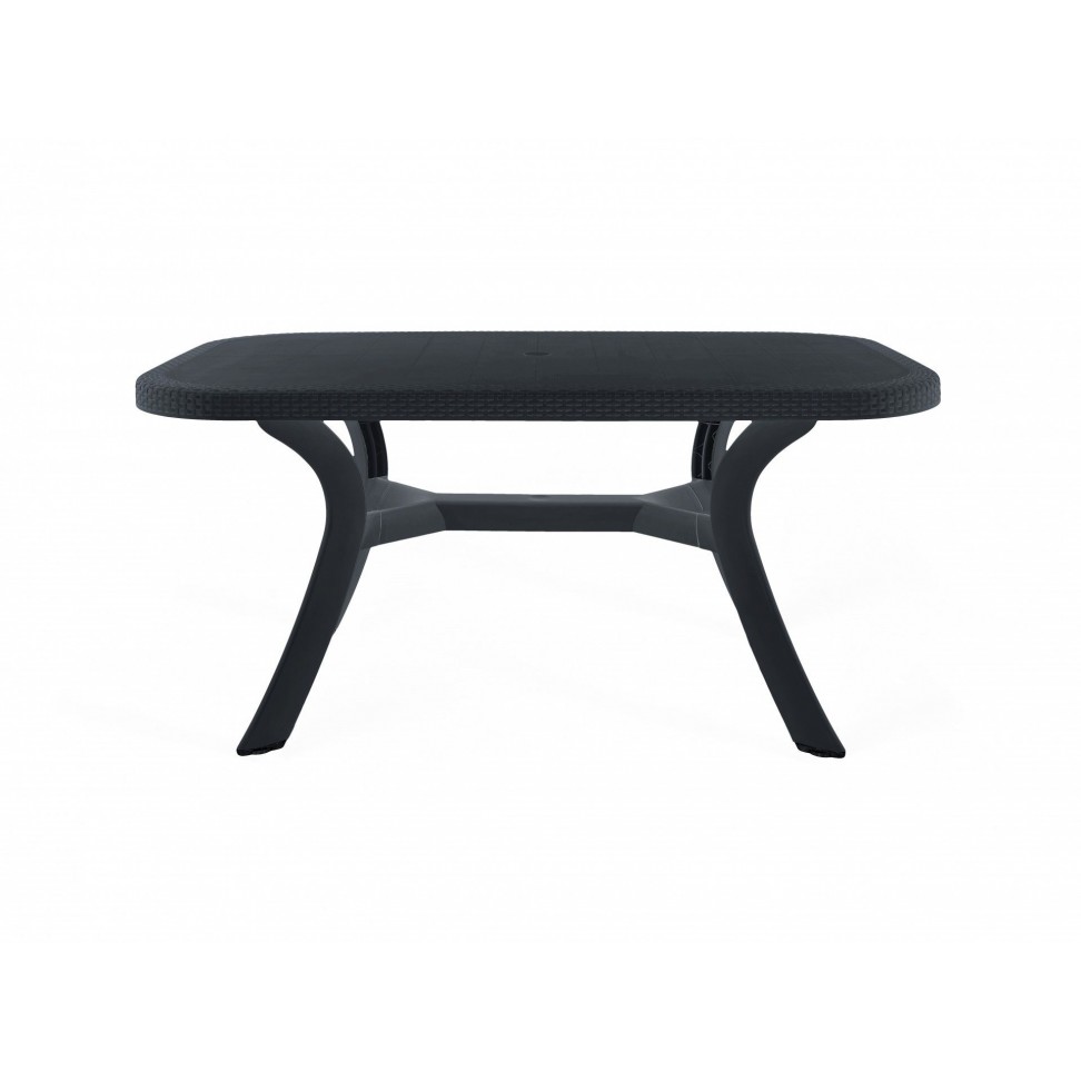 Mesa Caribe Rattan + 4 cadeiras Caribe antracite