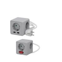 Mini Cube 4 Tomadas + 2 USB 1.4m
