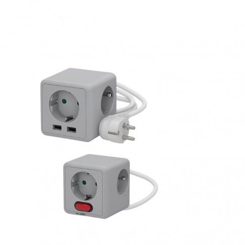 Mini Cube 4 Tomadas + 2 USB 1.4m