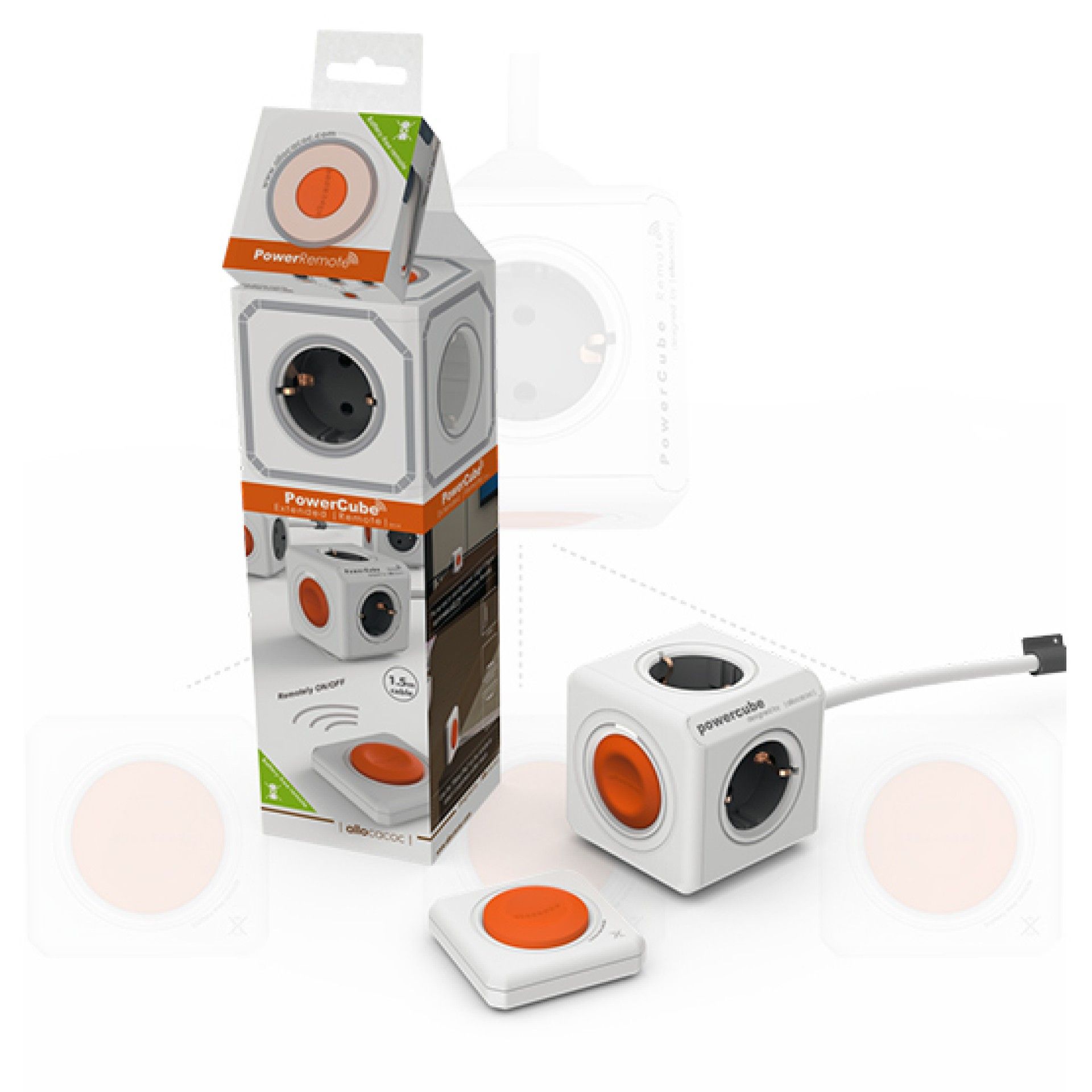 Mini Cube 4 Tomadas com S/Fios 1.5m