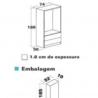 Roupeiro Dublin 180x74x50cm Carvalho Roupeiro Dublin 180x74x50cm Carvalho