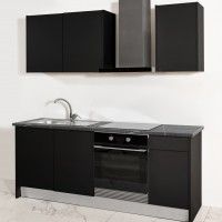 Cozinha Termolaminada Preta 2 Metros