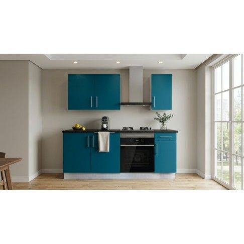 Cozinha Termolaminada Anti-Dedadas Azul Petr�leo 2 Metros
