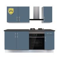 Cozinha Termolaminada Anti-Dedadas Azul Petr�leo 2 Metros