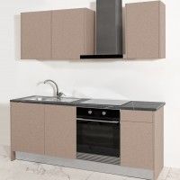 Cozinha Melamina Castanha Texturada 2 Metros