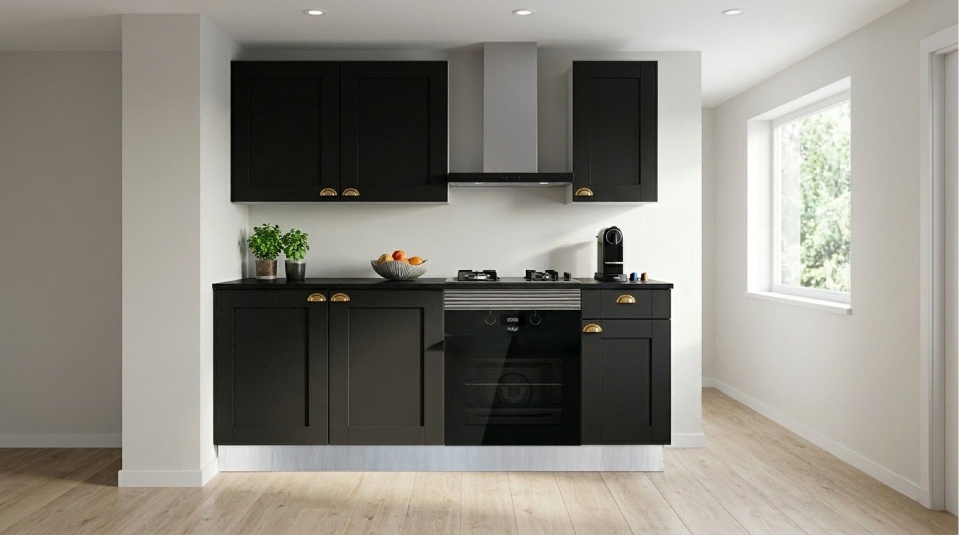Cozinha PVC Viena Preta 2 Metros