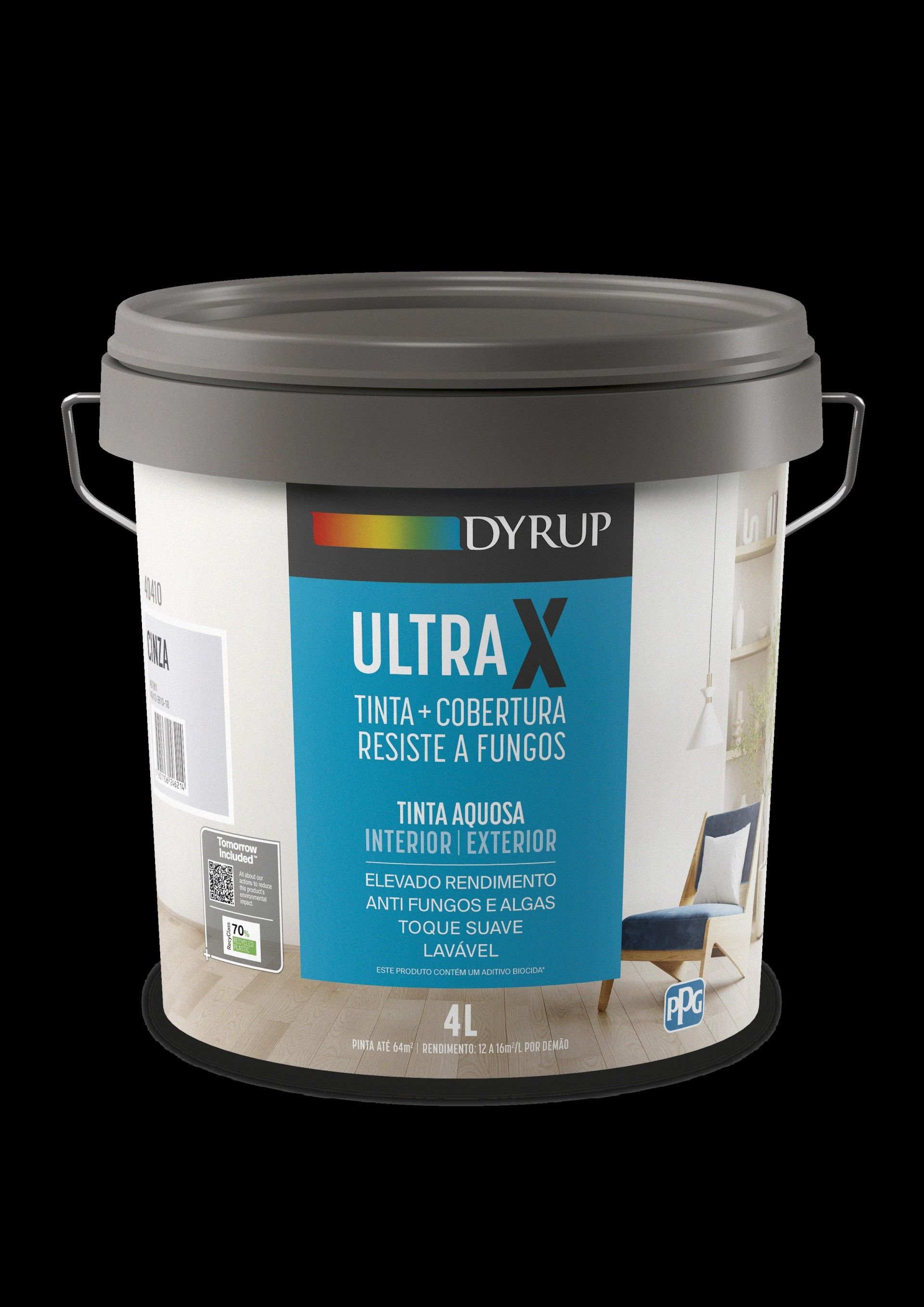 Tinta UltraX Anti Fungos Int/Ext Cinza 4l