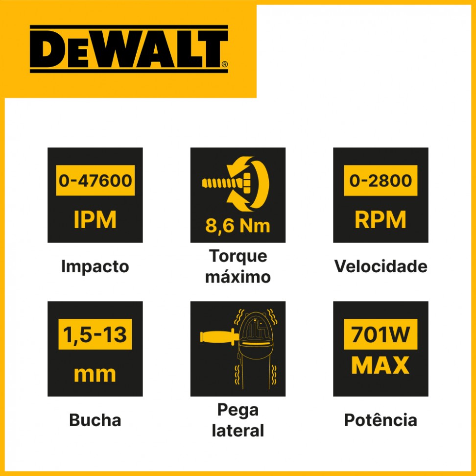 Berbequim de Impacto com fio 701w Berbequim de Impacto com fio 701w
