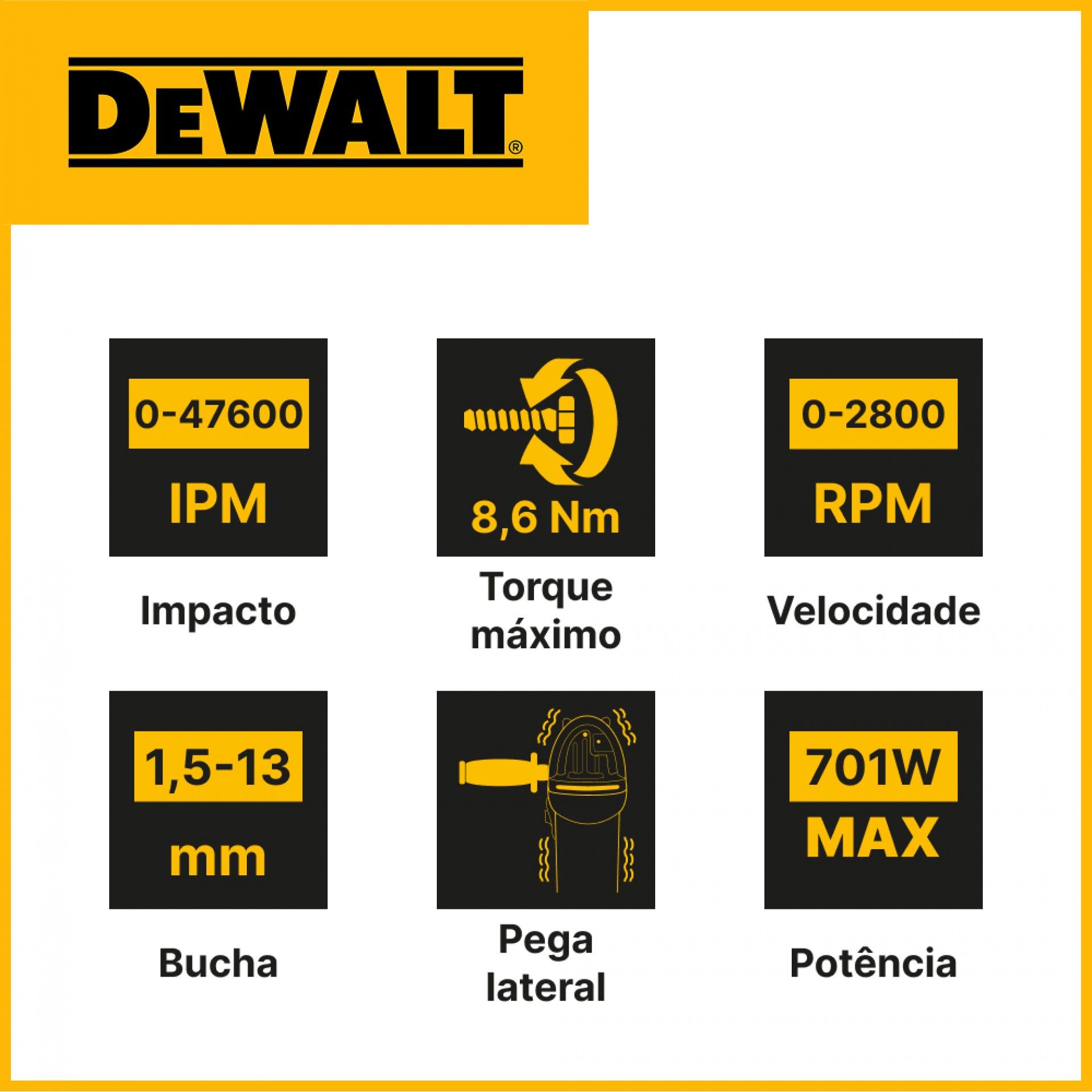 Berbequim de Impacto com fio 701w