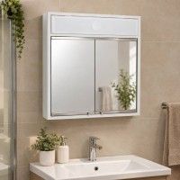 Farmácia Wc Branca 2 Portas 39x15x48cm Farmácia Wc Branca 2 Portas 39x15x48cm