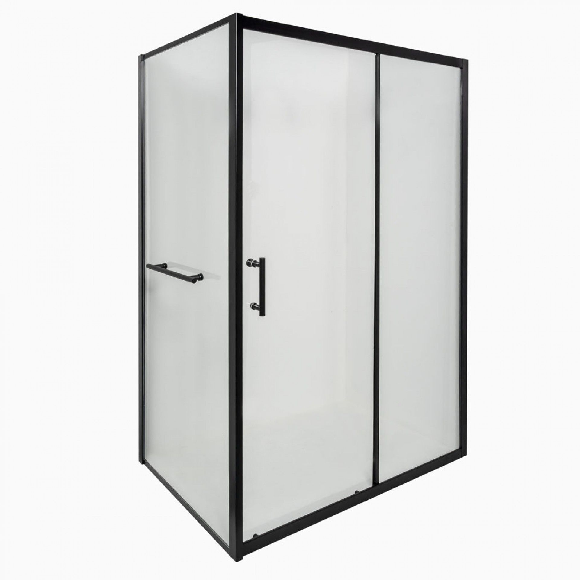 Cabine Duche Ibiza Transparente 180x120x80cm; Perfil Preto