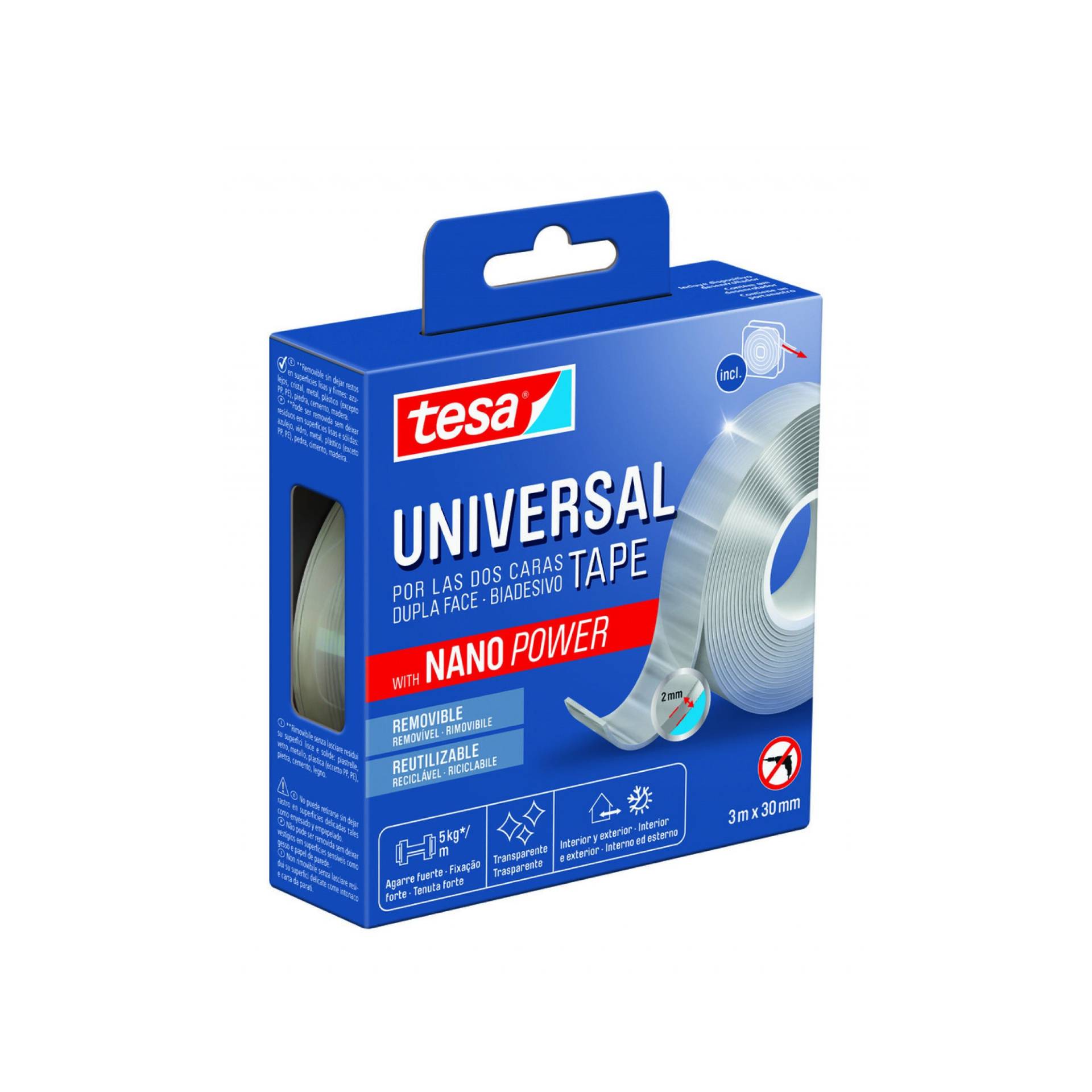 Fita Bi adesiva Universal Nano Power 30mm x 3m