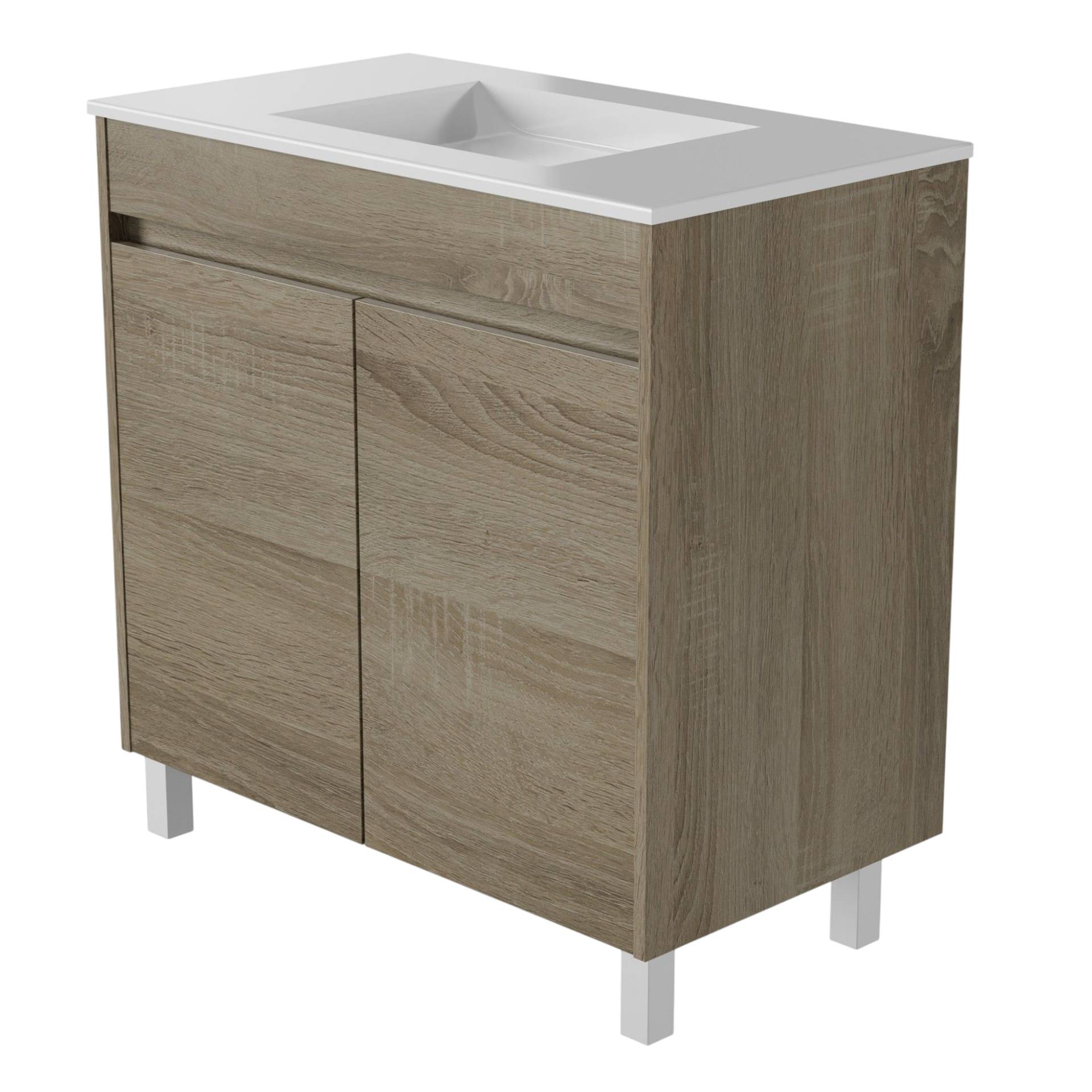 Conjunto Caruso 80cm (Móvel+Lavatório Cerâmico) CAMBRIAN