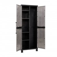 Armário Multiusos Vassoureiro Garage PVC Cinzento e Preto Armário Multiusos Vassoureiro Garage PVC Cinzento e Preto