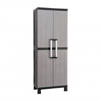 Armário Multiusos Vassoureiro Garage PVC Cinzento e Preto Armário Multiusos Vassoureiro Garage PVC Cinzento e Preto
