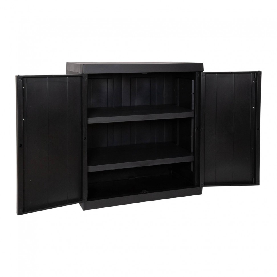 Armário Multiusos Baixo Mega PVC Preto Armário Multiusos Baixo Mega PVC Preto