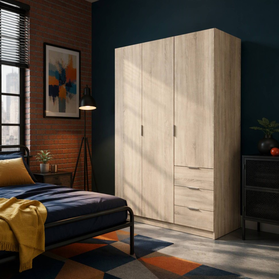 Roupeiro Madrid 180x120x50cm Carvalho