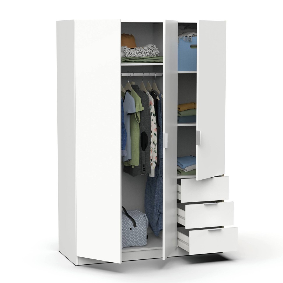 Roupeiro Madrid 180x120x50cm Branco